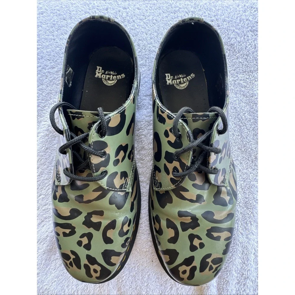 Dr Martens 1461 Oxford Leather Shoes Olive Camo Mens size 11